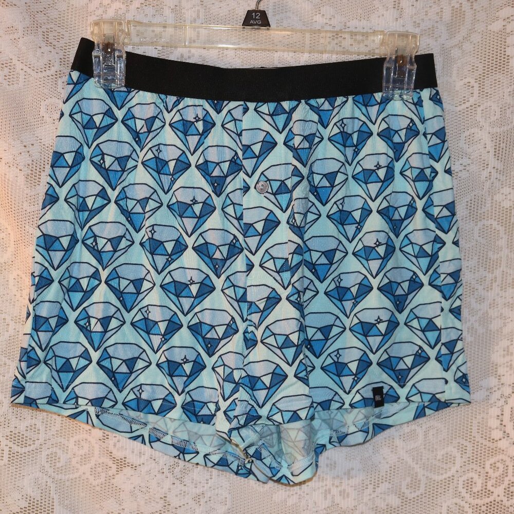 MeUndies blue gems men's/teens boxer shorts W/button size small